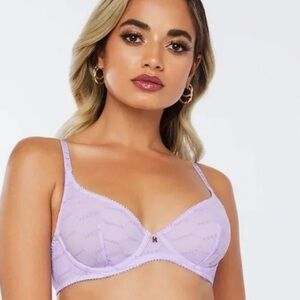 NWOT Savage X Fenty Flocked Logo Unlined Demi Bra - New Women